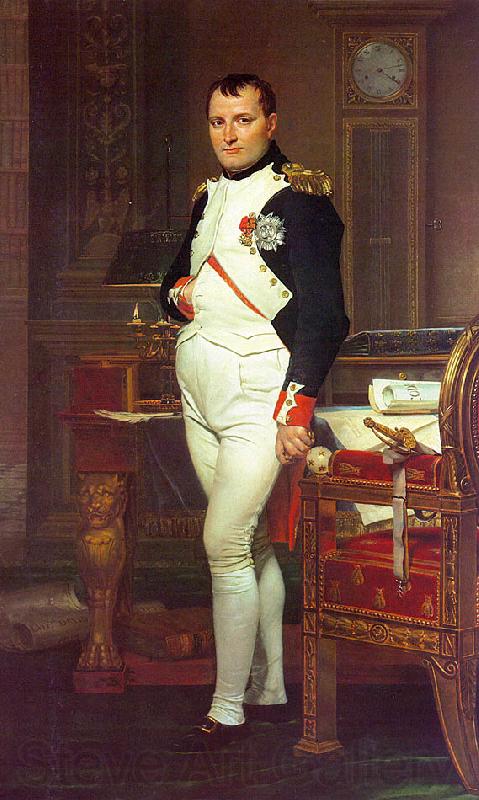 Jacques-Louis  David Napoleon in his Study Germany oil painting art